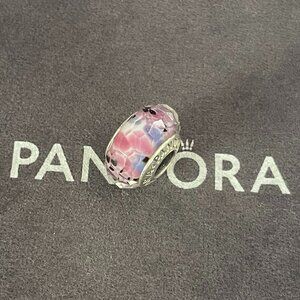 Pandora Light Purple Shimmering Glass Bead S925 sterling silver string ornament
